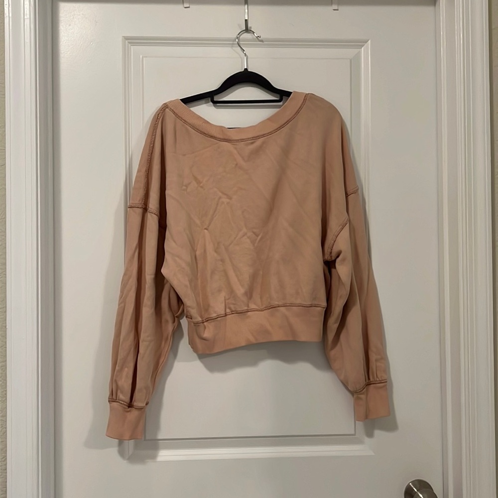 Free People Crop Open Back Sweater